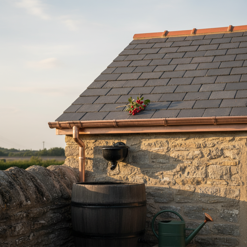 A finished roof with the scaffolding being struck.